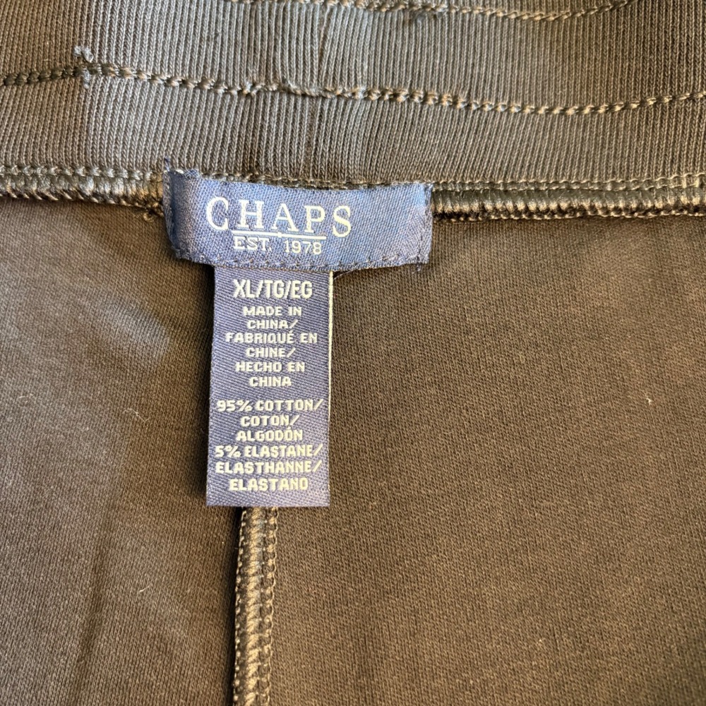 Chaps Womens XL Black Lounge Pants Lot of 2 NWT Wide Leg Drawstring Knit Cotton - Picture 5 of 7